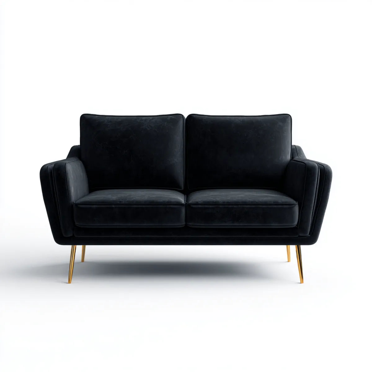 sofa 2-osobowa czarna 160 x 85 x 82 cm poliester włącznie prostokątna