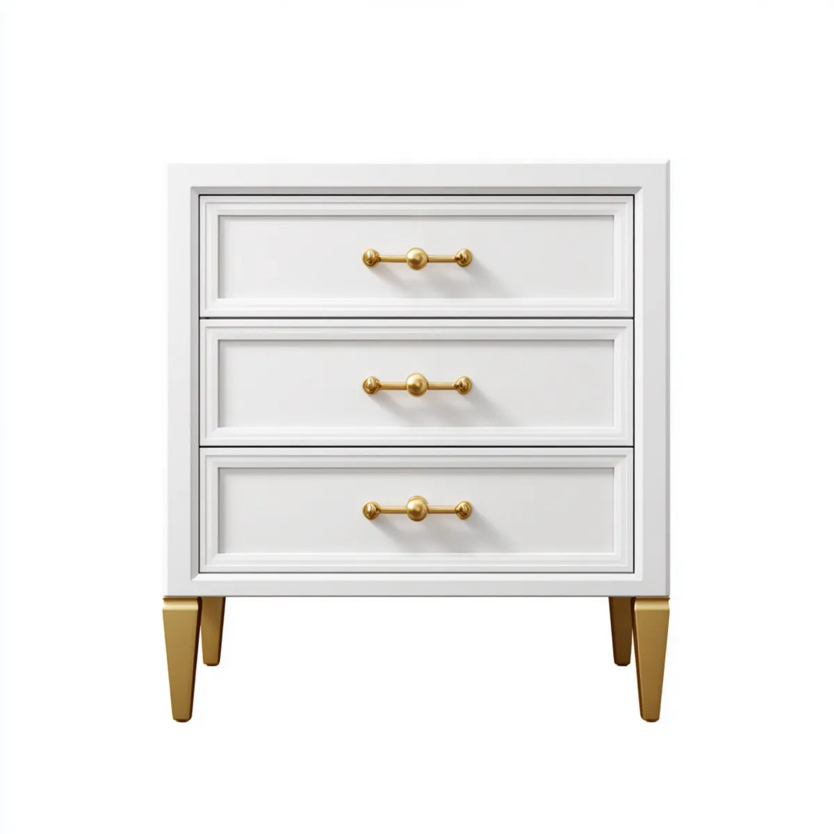 Komoda, Biała skrzynia z szufladami 60 x 40 x 75 cm MDF prostokątna z 3 szufladami