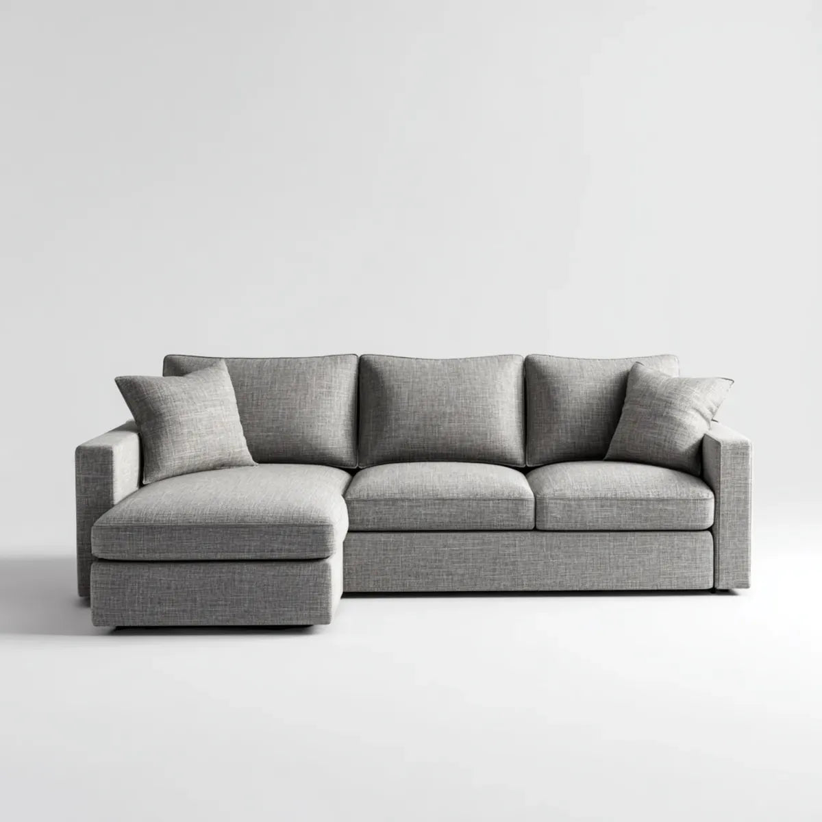 Sofa, Kanapa narożna z powrotem szarym 250 x 160 x 85 cm poliestrowym kształcie L