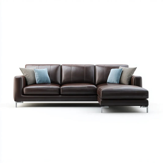 Sofa, Kanapa narożna z rekamierem w prawo Brązowy 275 x 165 x 85 cm PU sztuczna skóra kształt litery L